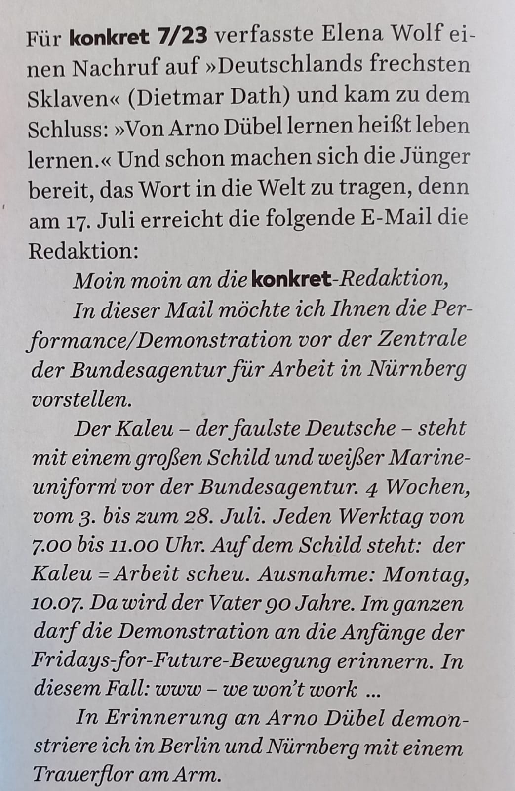 Konkret - Magazin : Ausgabe  (8 ) August 2023